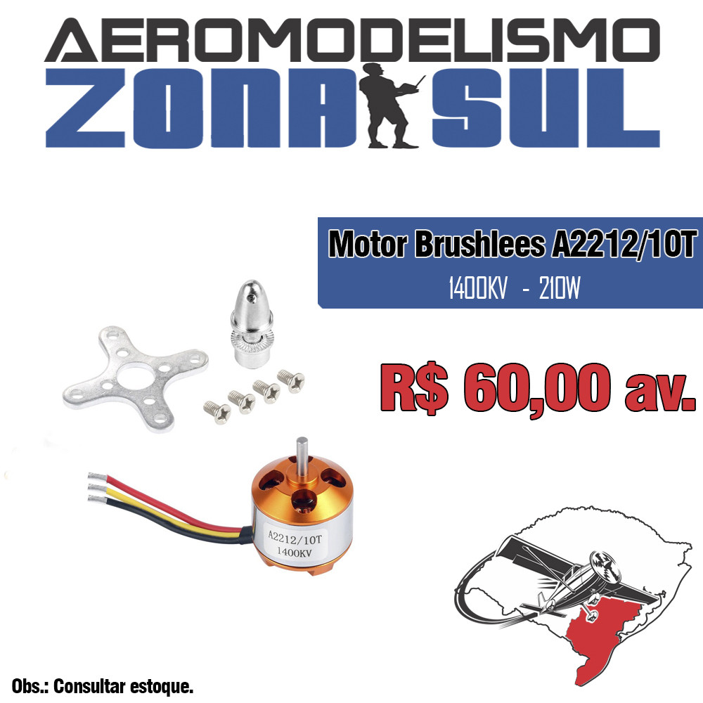 Motor Brushlees A2212/10T 1400KV